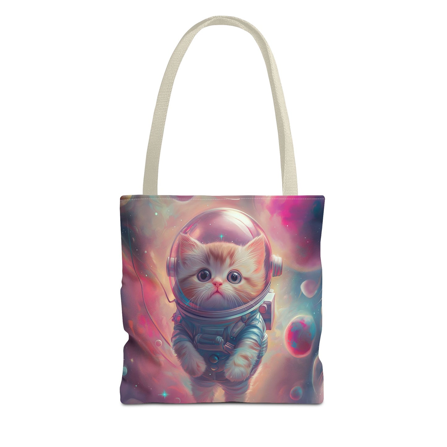 Cosmic Cat Astronaut Tote Bag | Unique Space Kitten Design for Cat Lovers